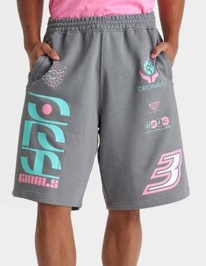 Crooks & Castles Men's Miami City Theme Fleece Sweat Shorts - Black